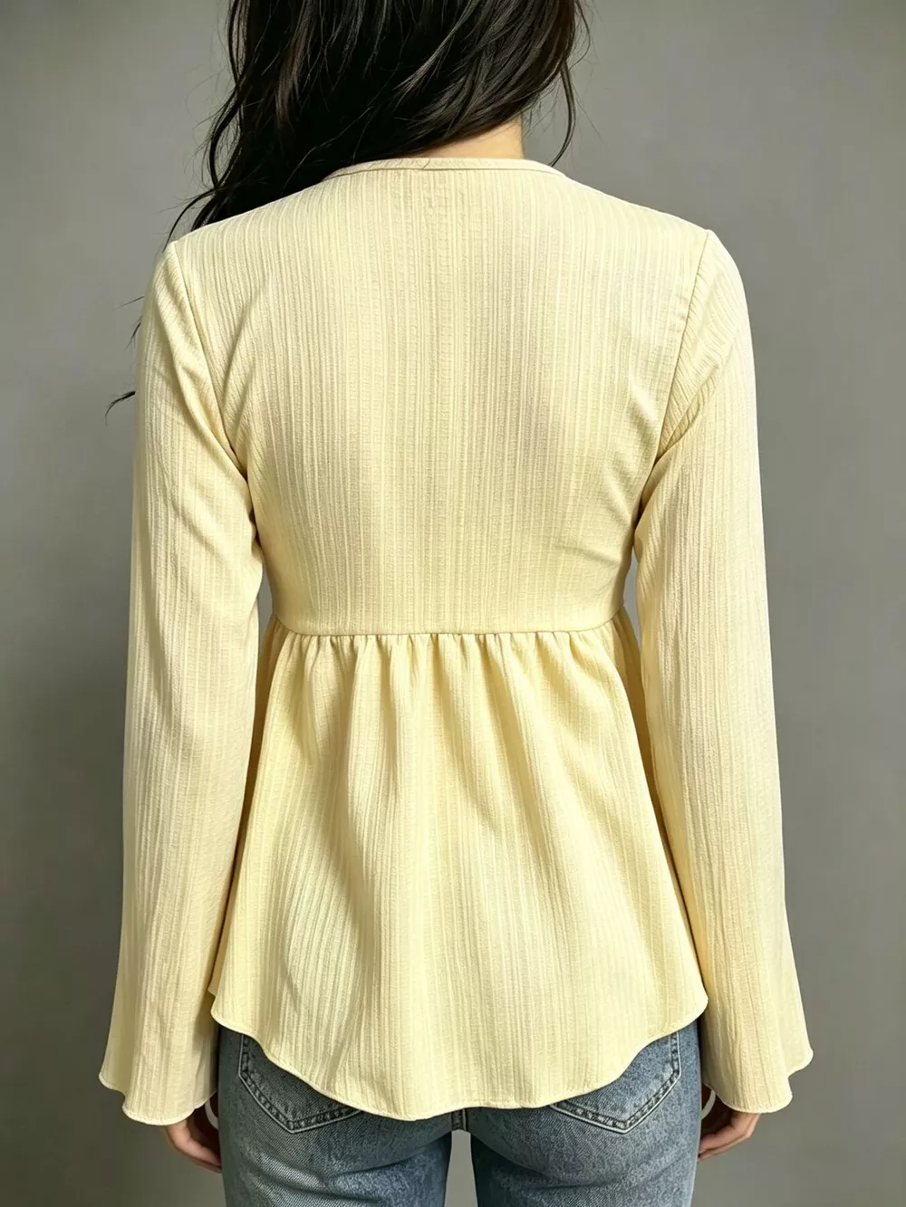 Tie-Front Flare Sleeve Blouse, image 9