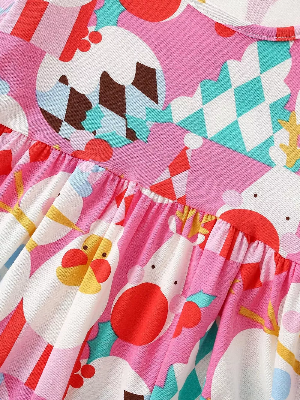 Children's Christmas Print Long-Sleeve A-Line Dress, image 4