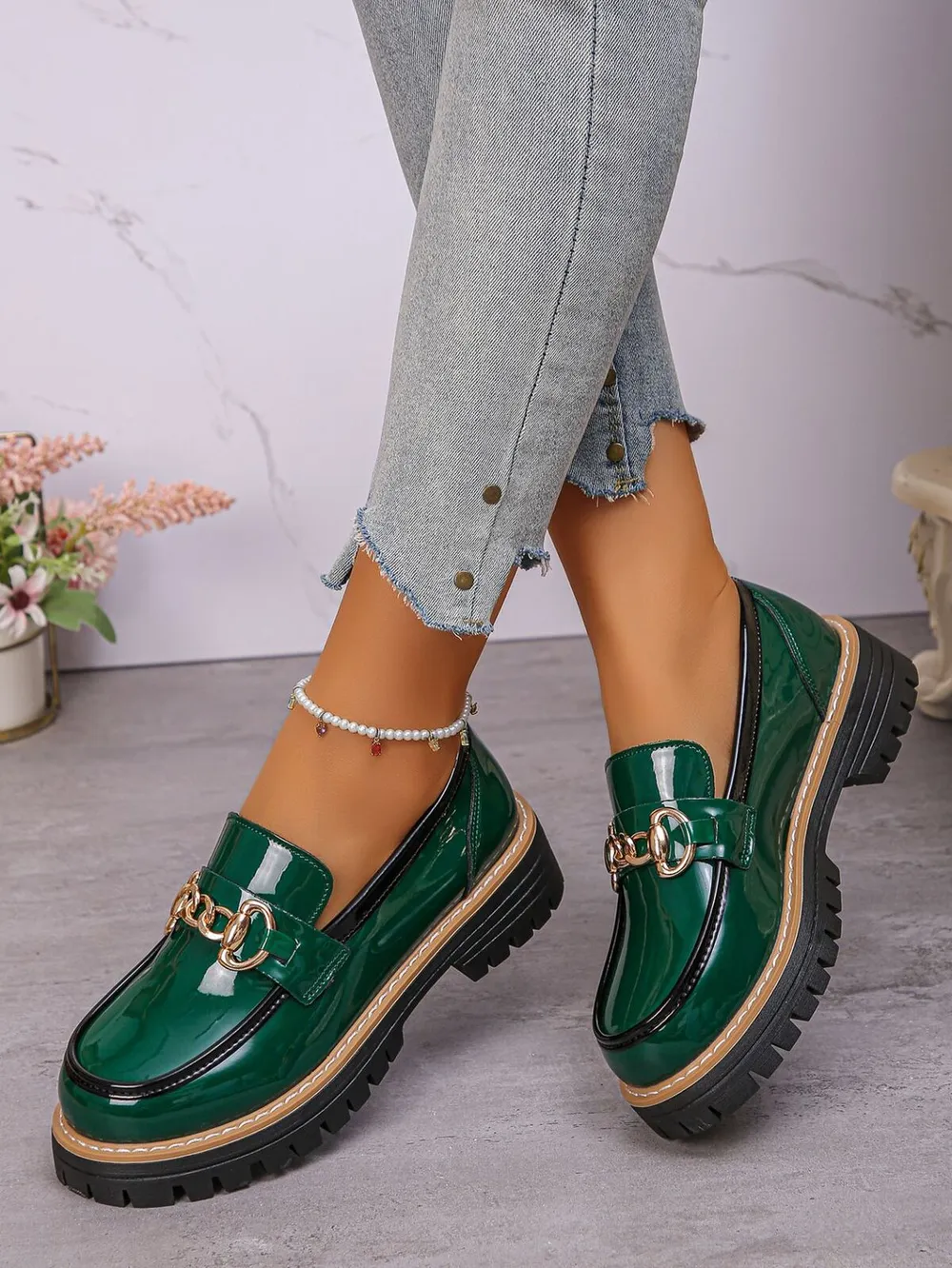 Round Toe Platform Loafers, image 8