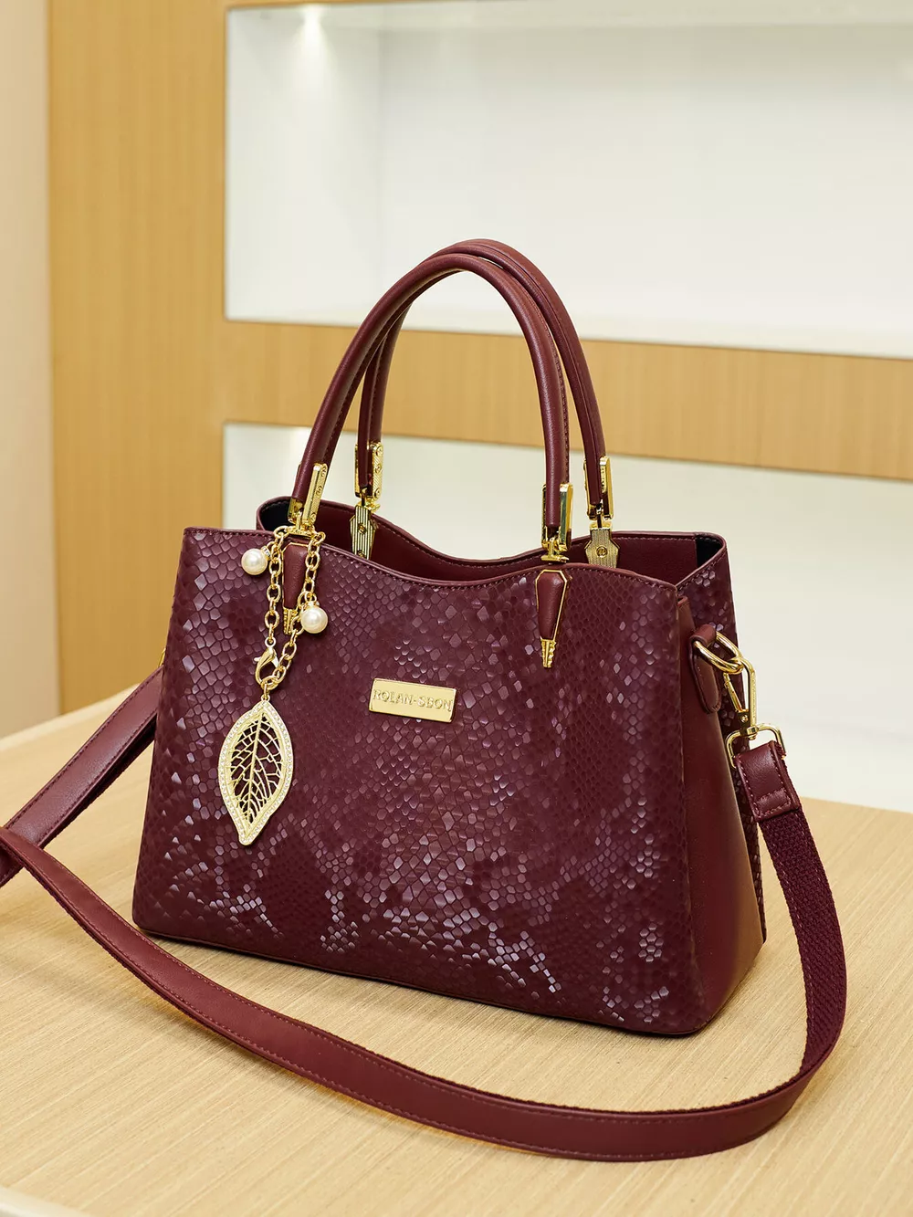Snakeskin Texture Handbag, image 7