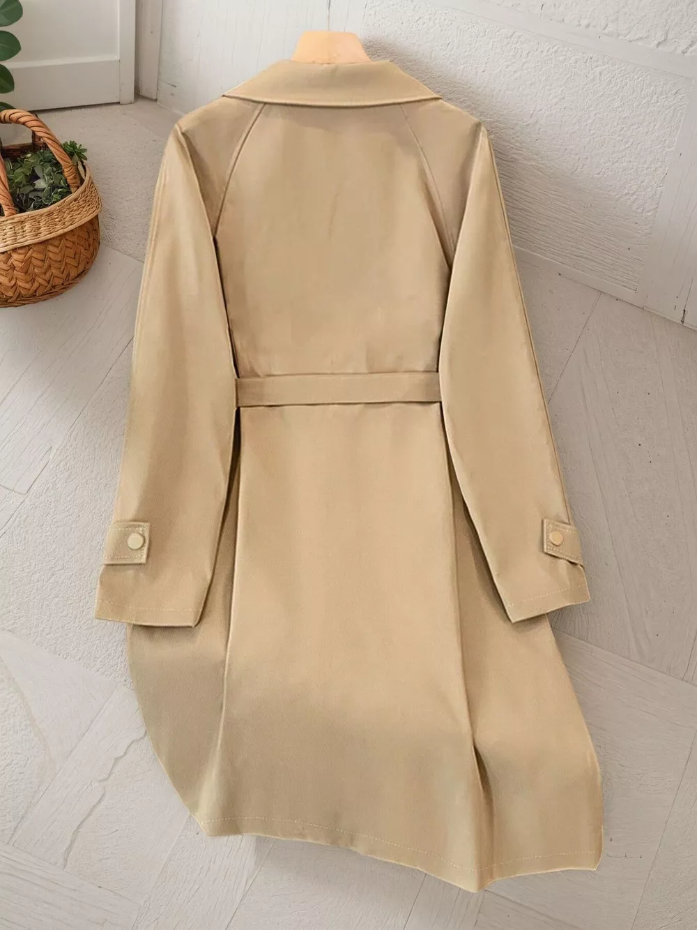 Lapel Collar Longline Trench Coat, image 5