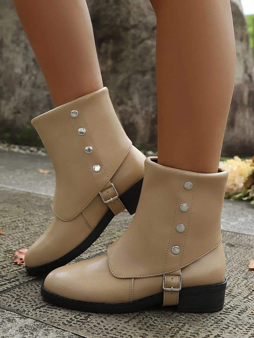 Buckle Block Heels Boots, image 10