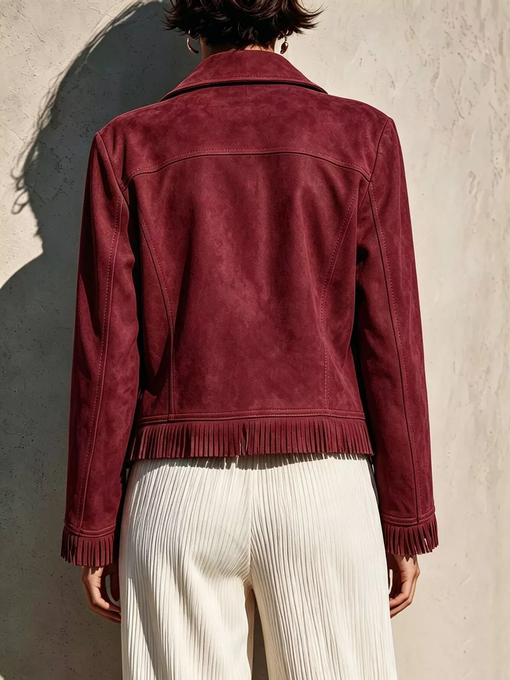 Fringe Hem Zip Up Jacket, image 7