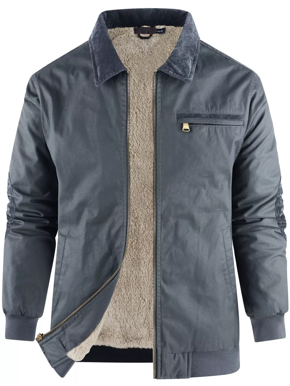 Men's Sherpa Lined Zip Up Jacket, image 9