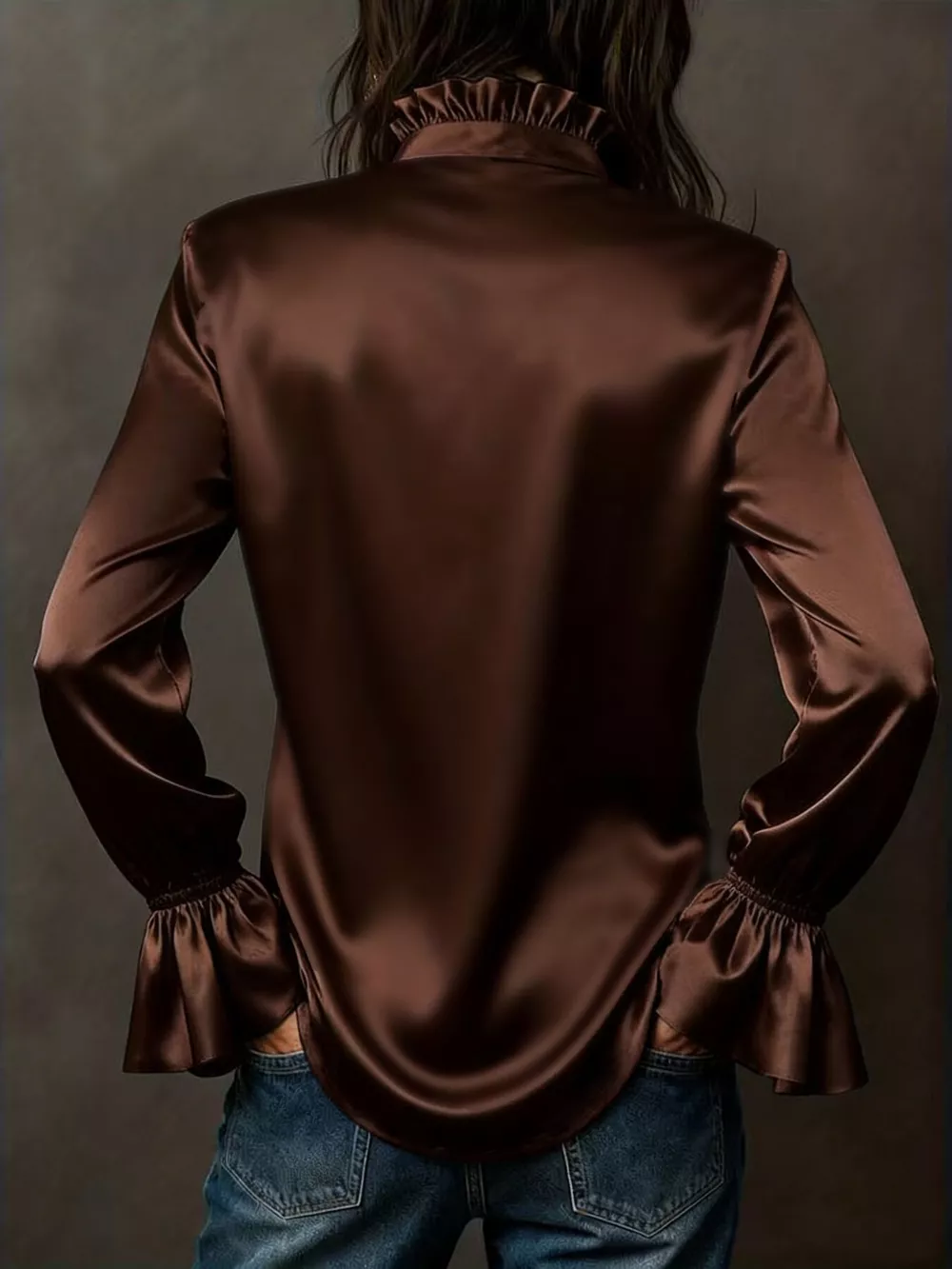 Button Up Flounce Sleeve Shirt, image 5