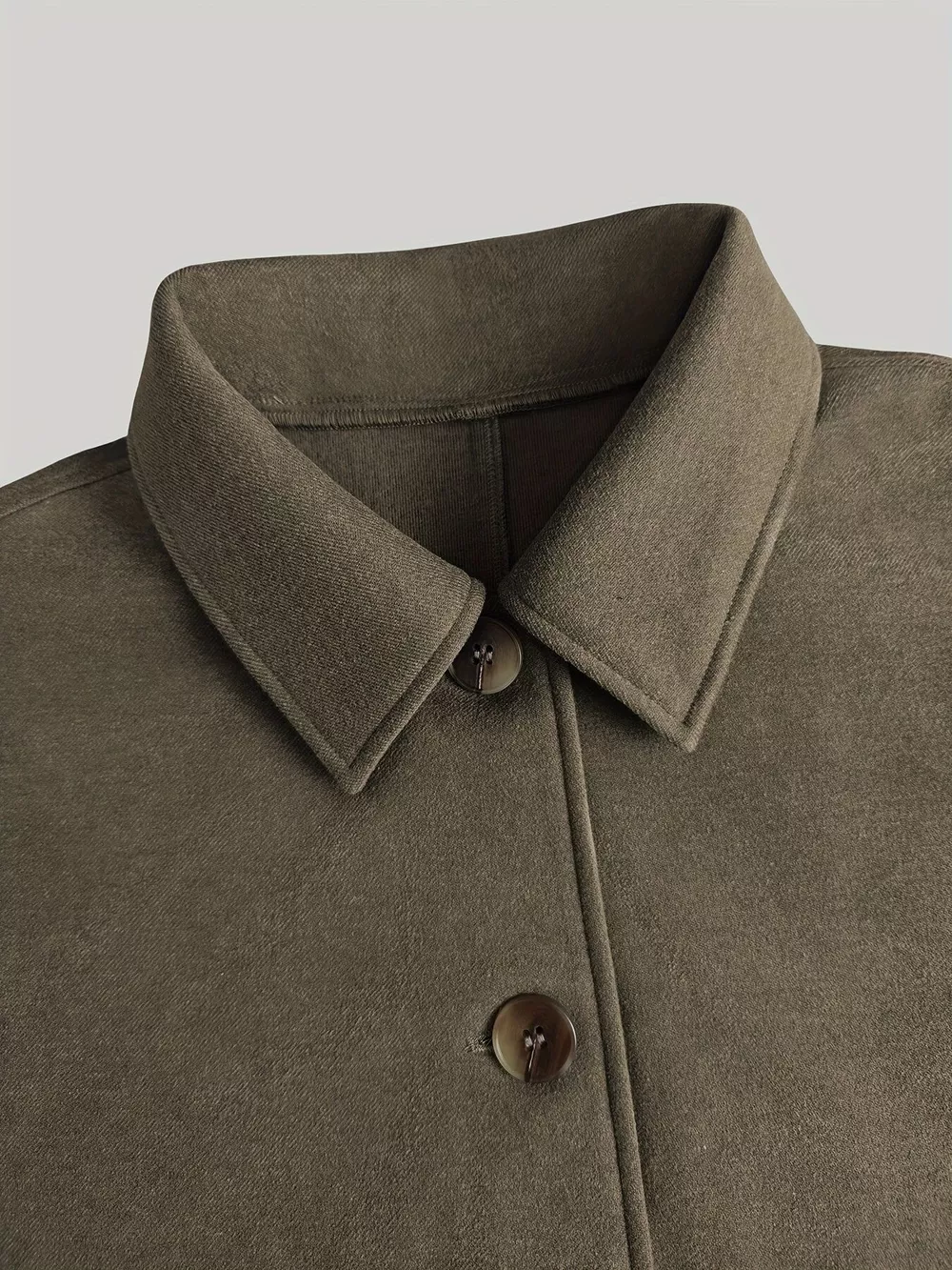Button Up Dropped Shoulder Cropped Outerwear, image 2