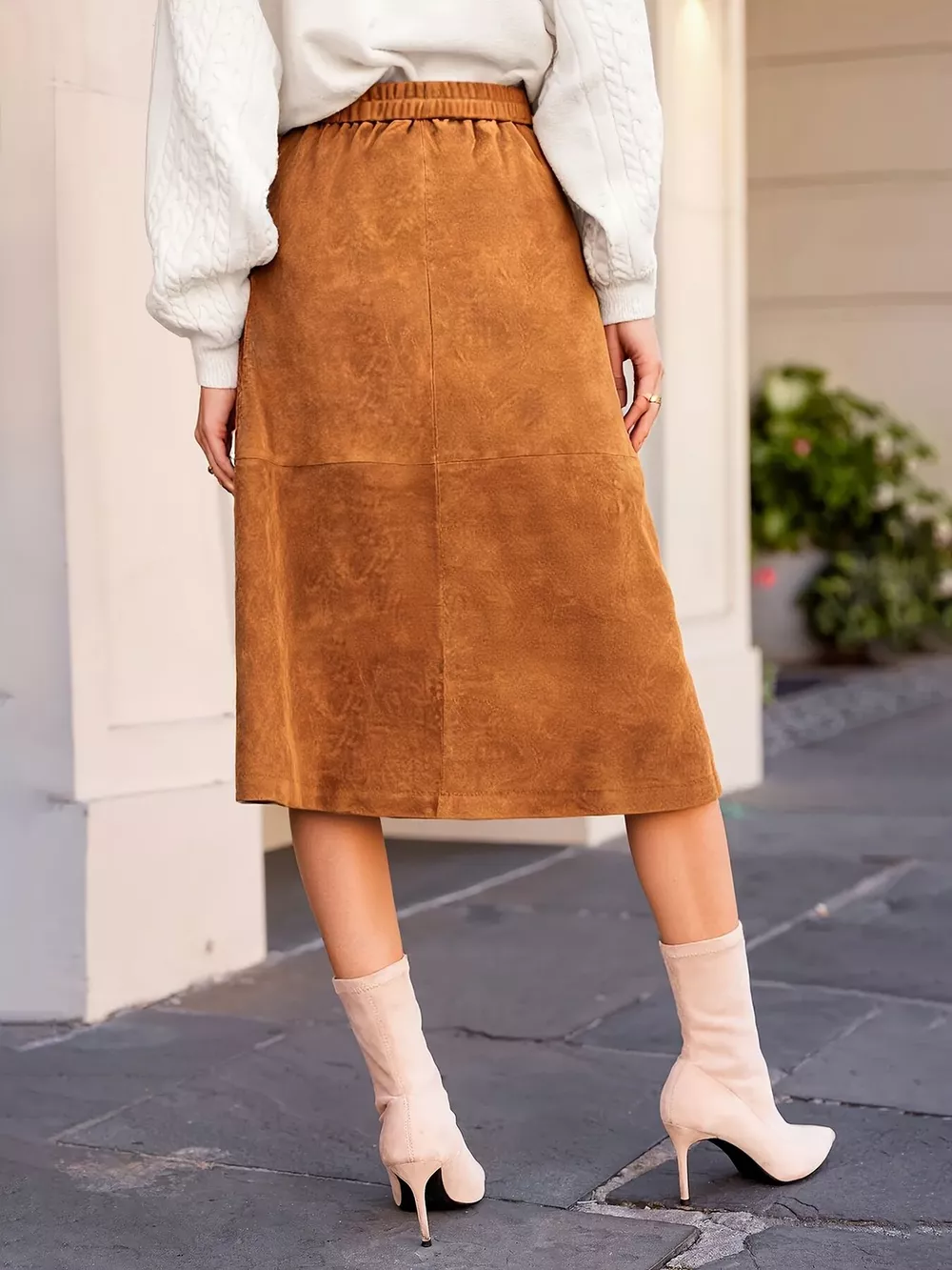 Button-Front Midi Skirt, image 3