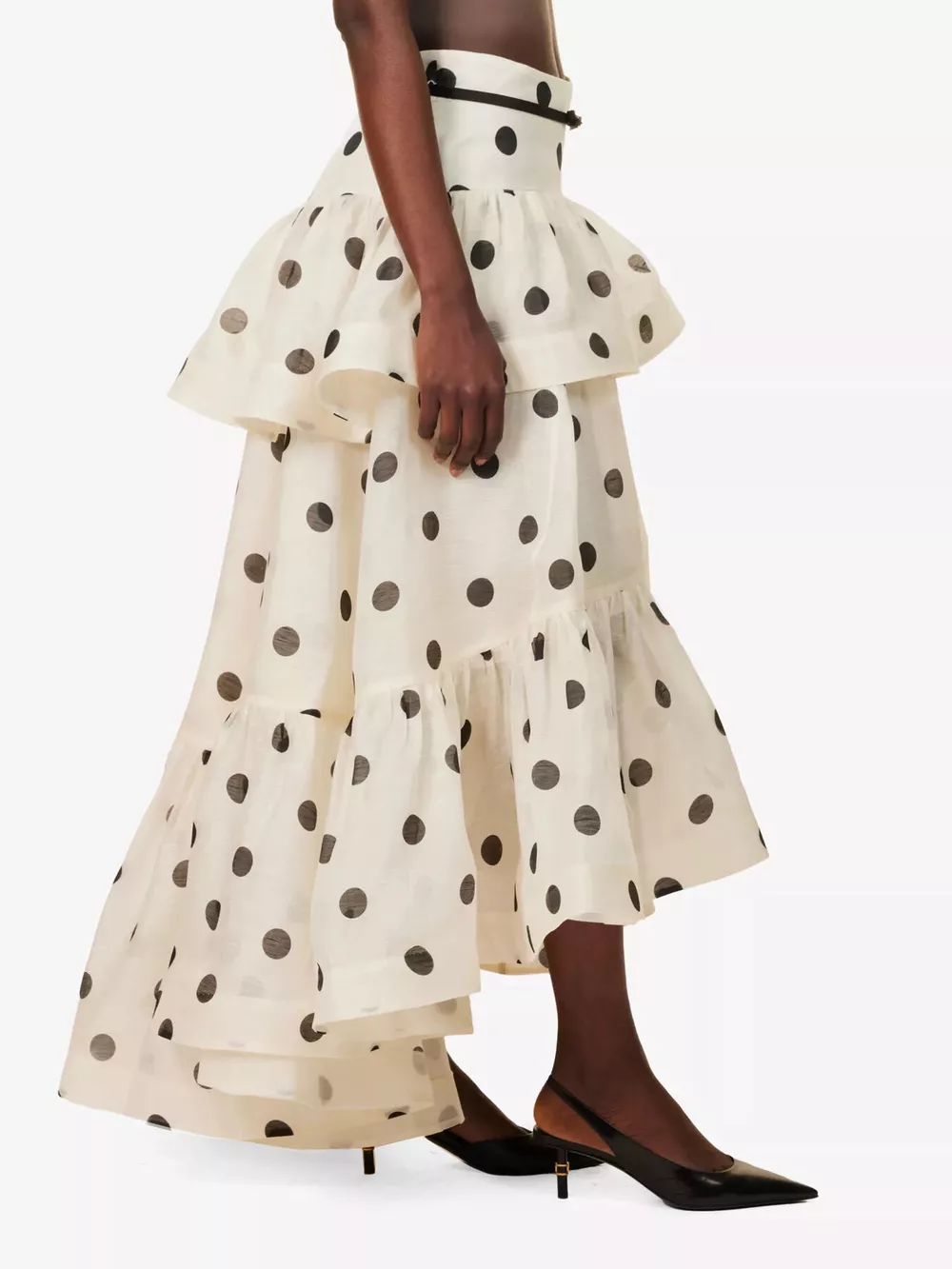 Polka Dot Tiered Ruffle Skirt, image 2