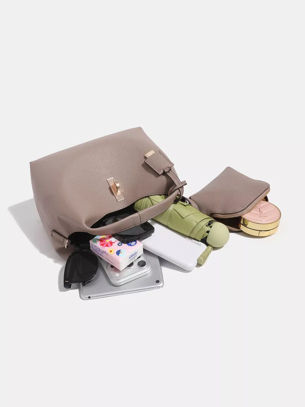 PU Leather Crossbody Bag with Mini Pouch, image 7