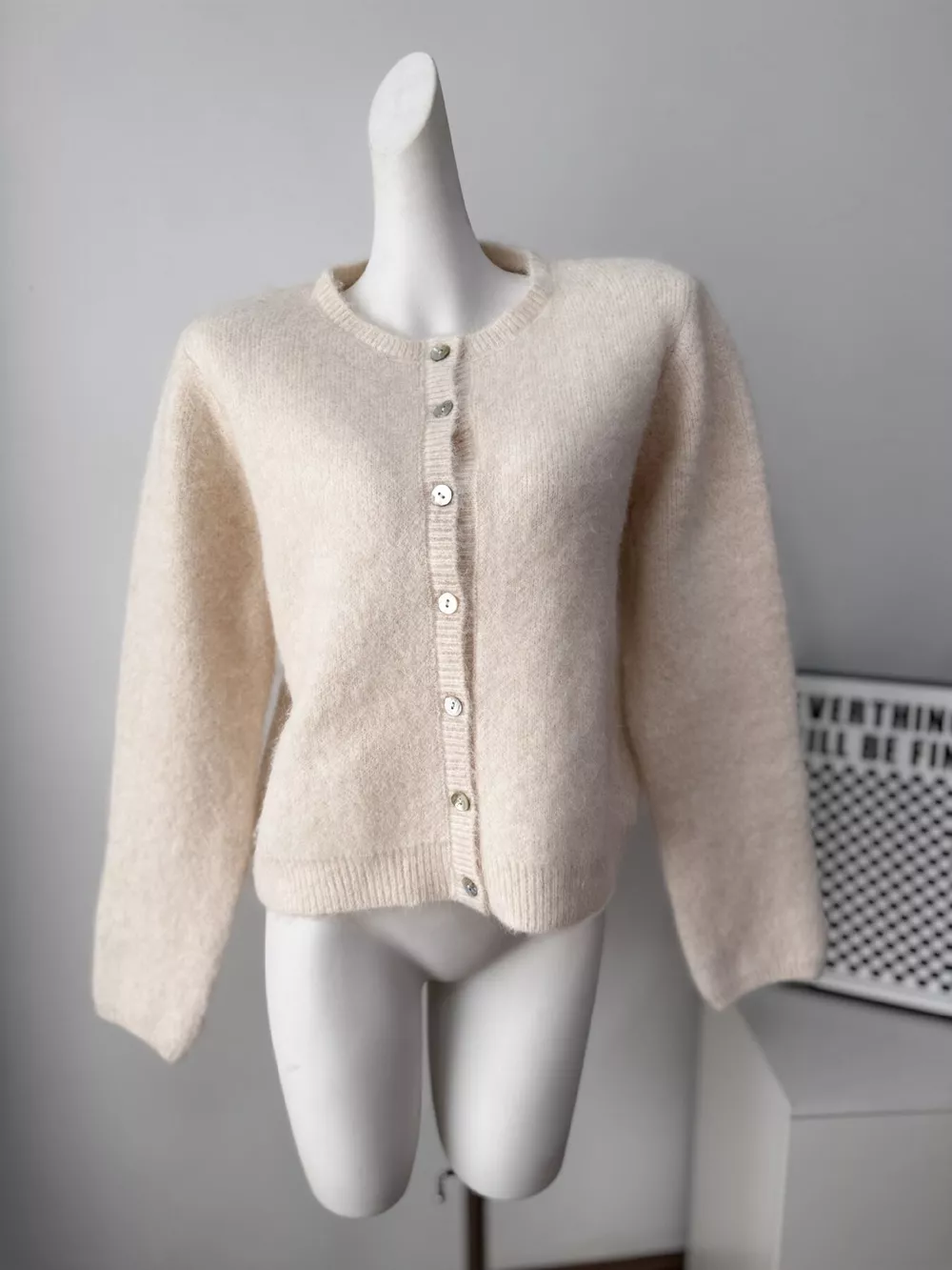 Fuzzy Knit Button-Down Cardigan, image 8