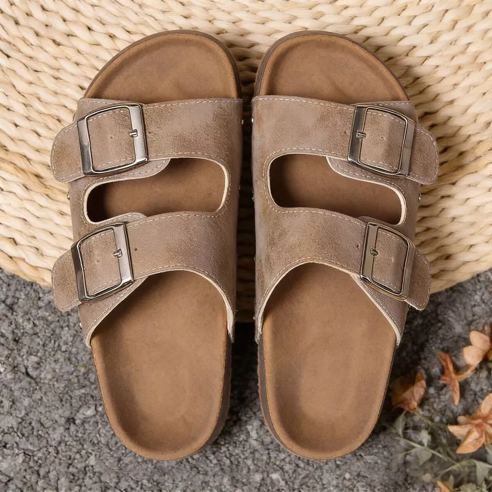 Double Buckle Open Toe Platform Sandals, image 6