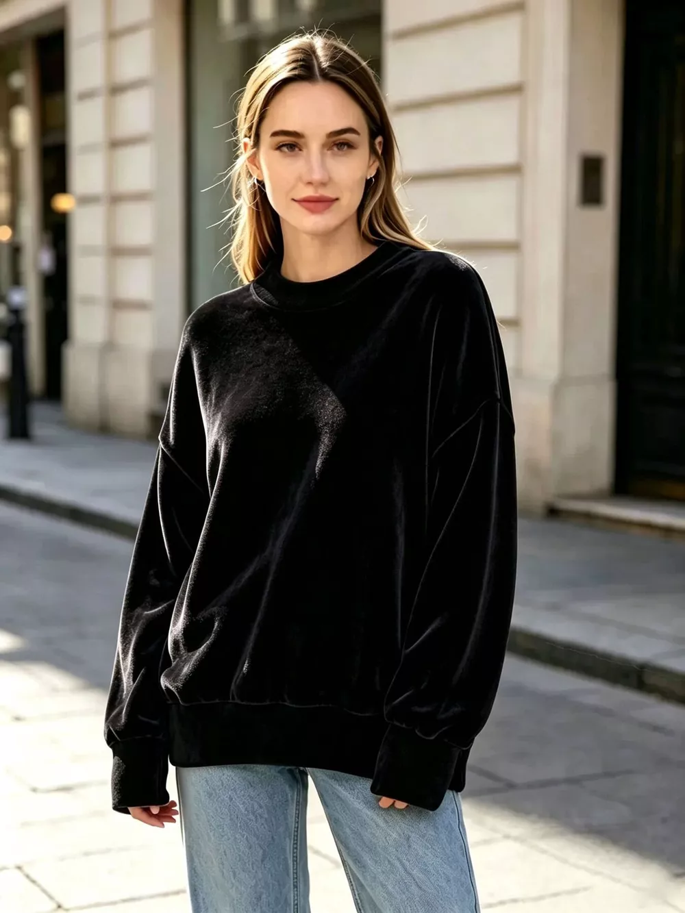 Full Size Oversized Dropped Shoulder Sweatshirt Plus Size, image 11