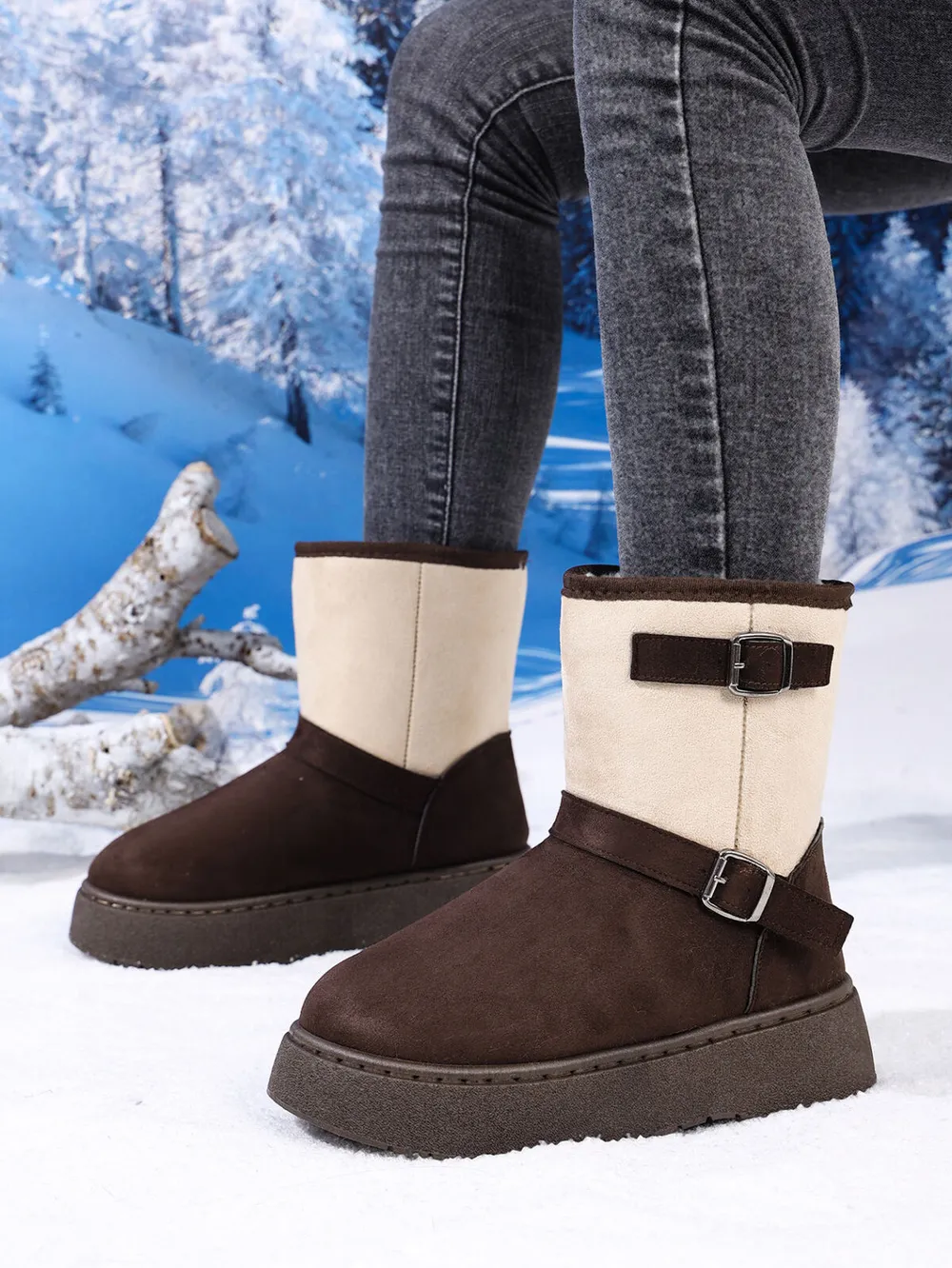 Round Toe Platform Boots