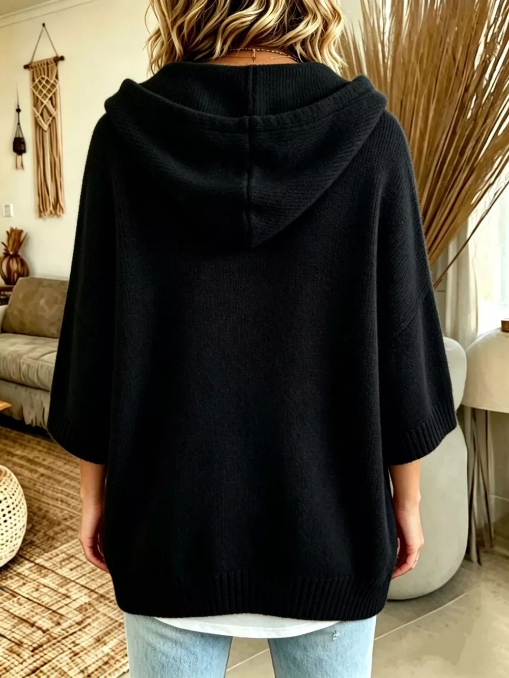 Full Size Hooded Button-Down Knit Cardigan Plus Size, image 6