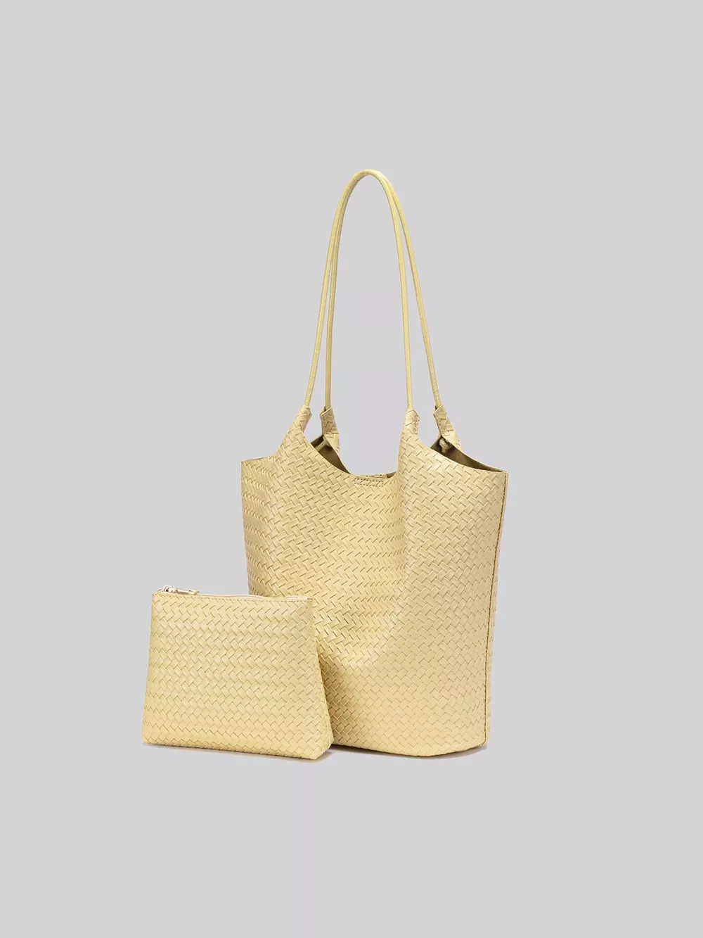 Elegant Woven Texture Tote Handbag, image 3