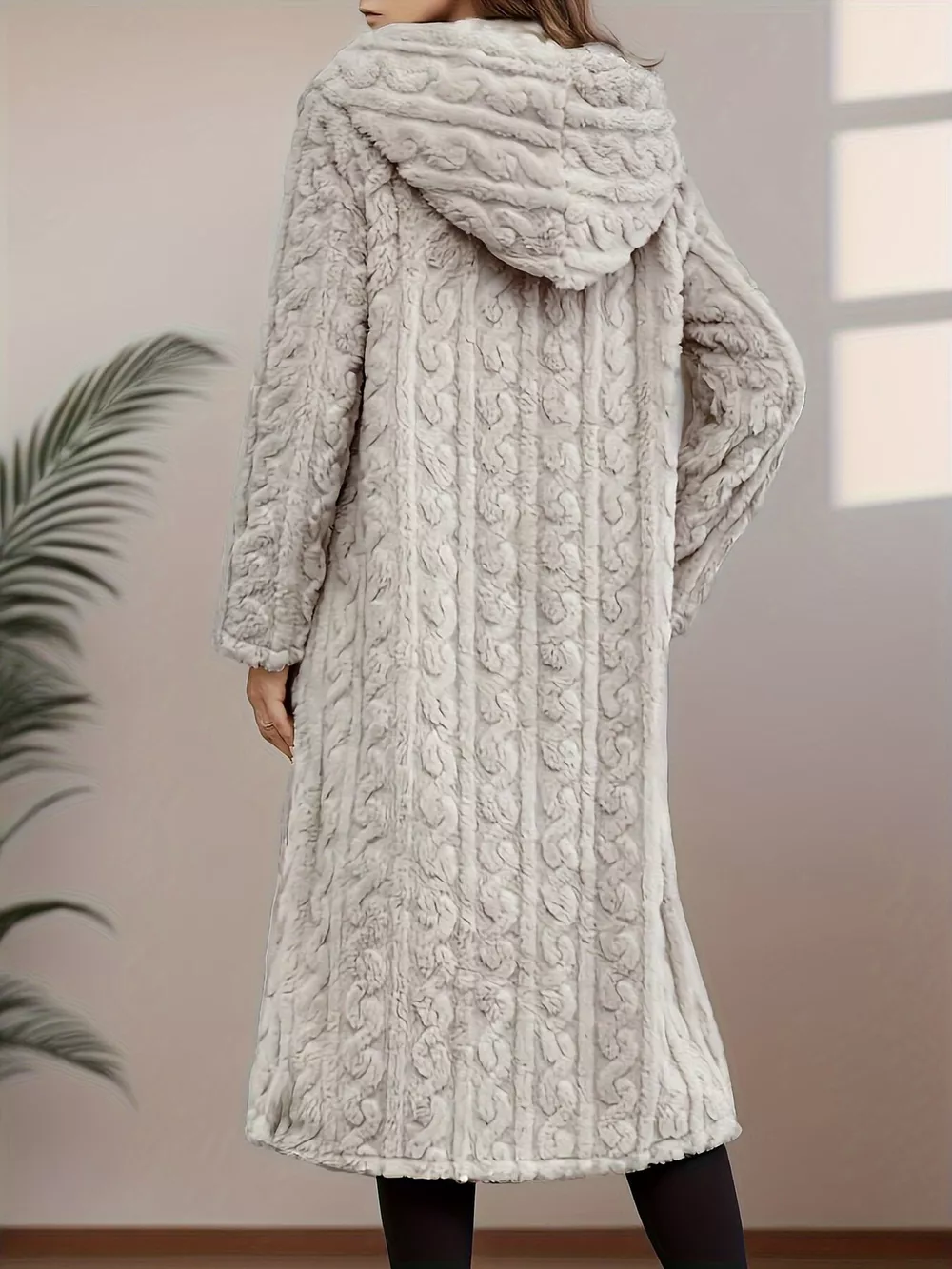 Cozy Hooded Button Up Longline Outerwear, image 11