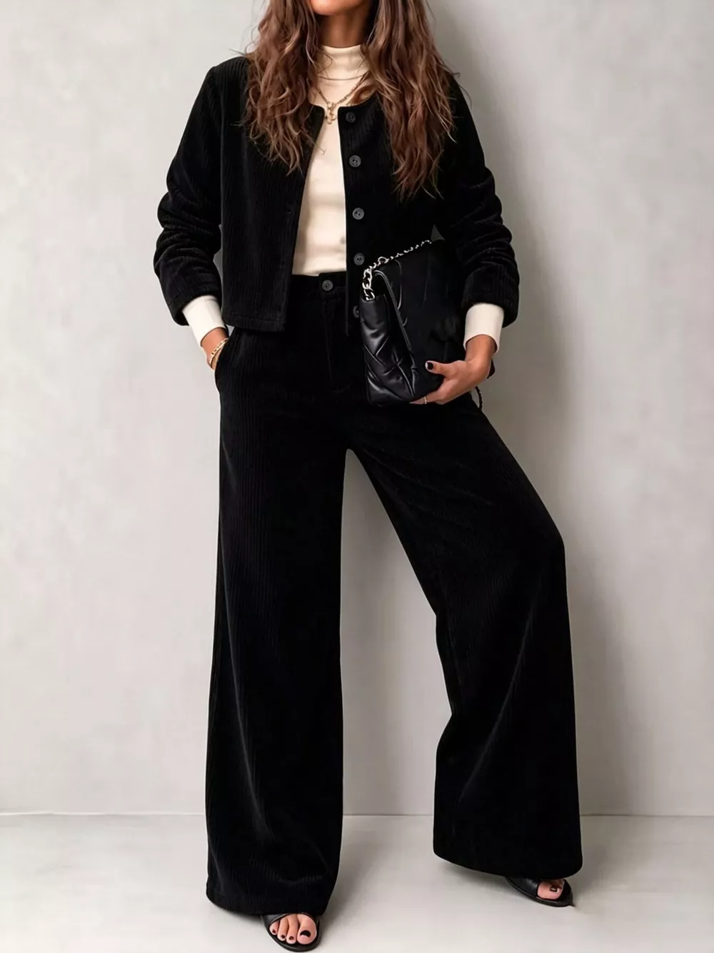 Full Size Corduroy Button-Down Jacket and Wide-Leg Pants Two-Piece Set Plus Size, image 13