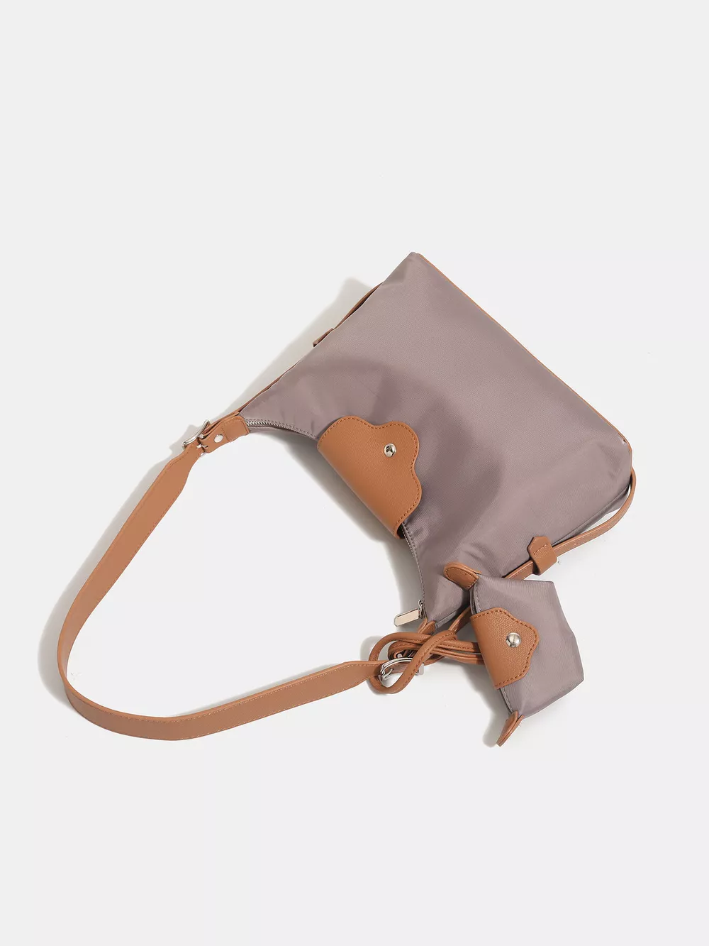 Nylon Hobo Shoulder Bag with Coin Purse, image 4