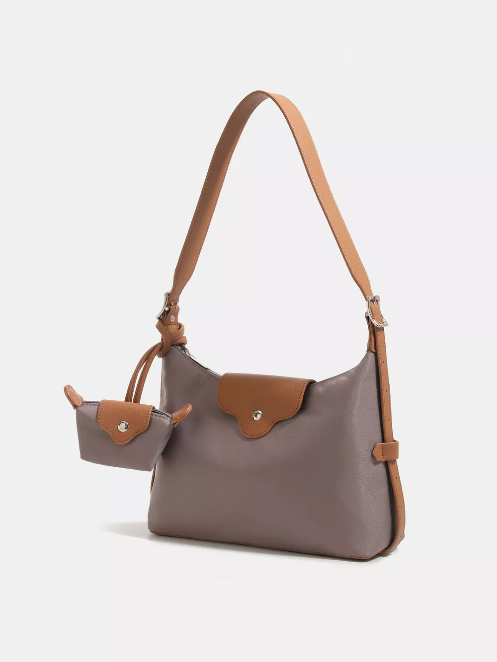 Nylon Hobo Shoulder Bag with Coin Purse, image 2