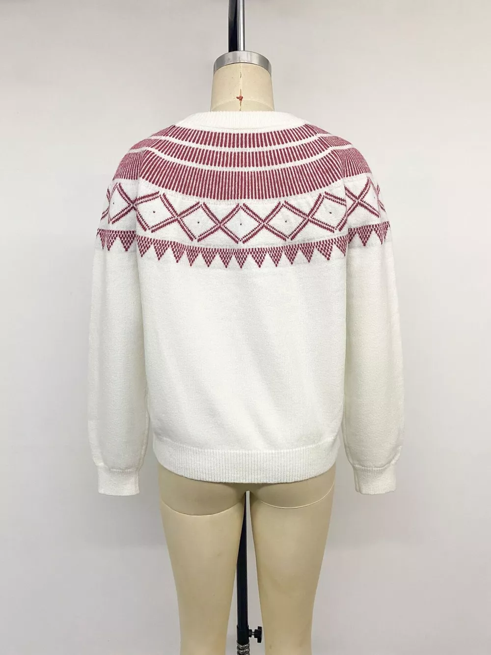 Geometric Crew Neck Knit Sweater, image 15