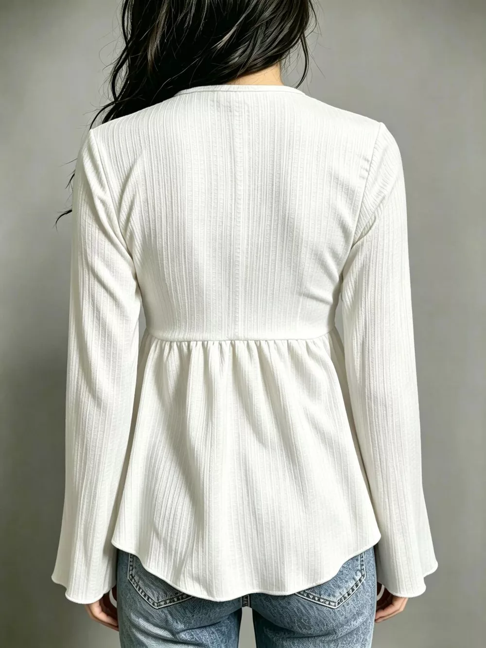 Tie-Front Flare Sleeve Blouse, image 17