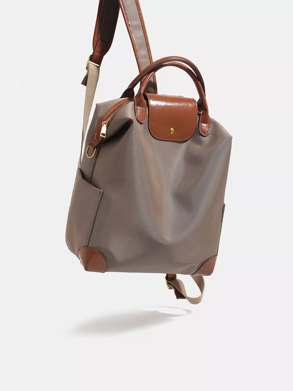 Leather Trim Backpack Bag, image 5