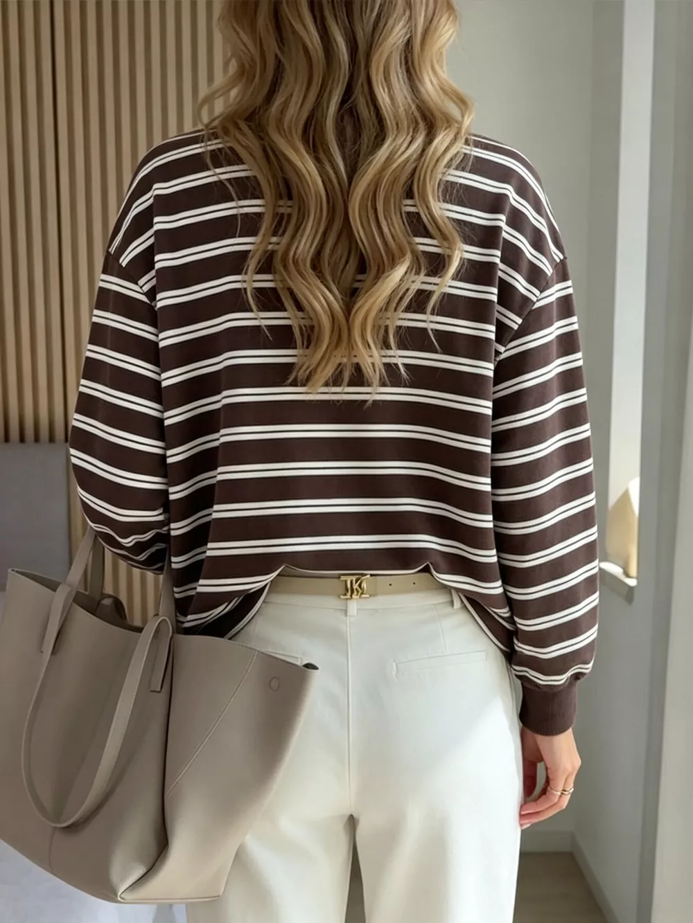Striped Long-Sleeve Crew Neck T-Shirt, image 5