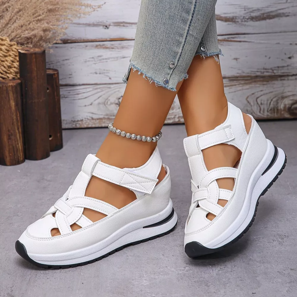 Round Toe Wedge Sandals, image 5
