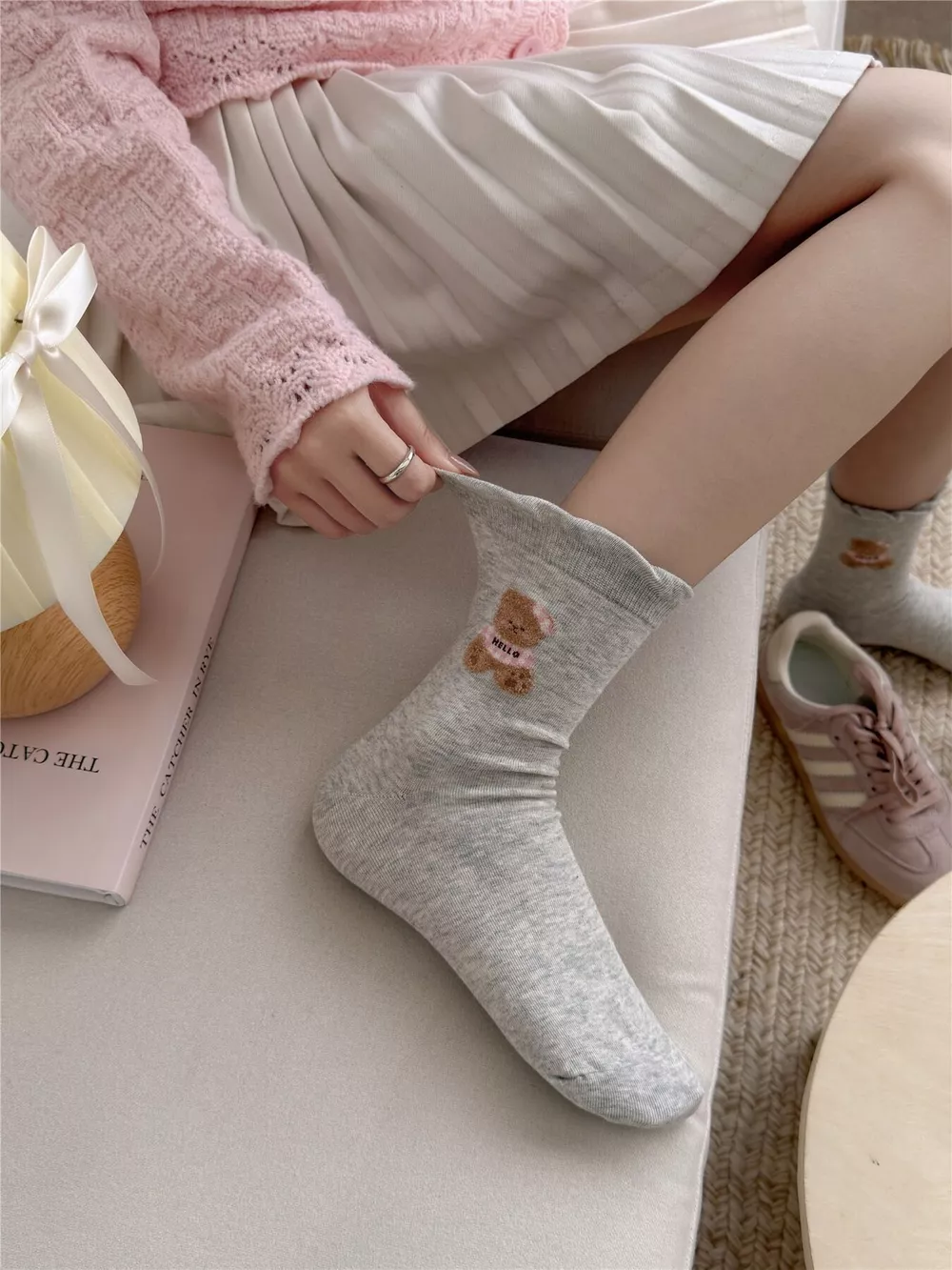 Bear Cotton Crew Socks, image 3