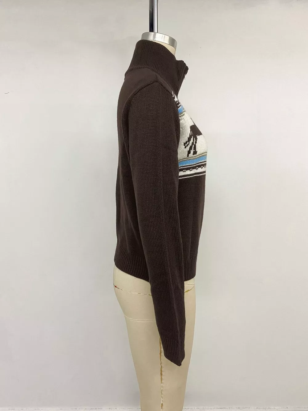Horse Zip Up Mock Neck Cardigan, image 12