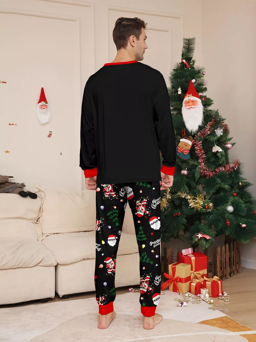 Full Size Family Matching Christmas Santa Pajamas Set Plus Size, image 7