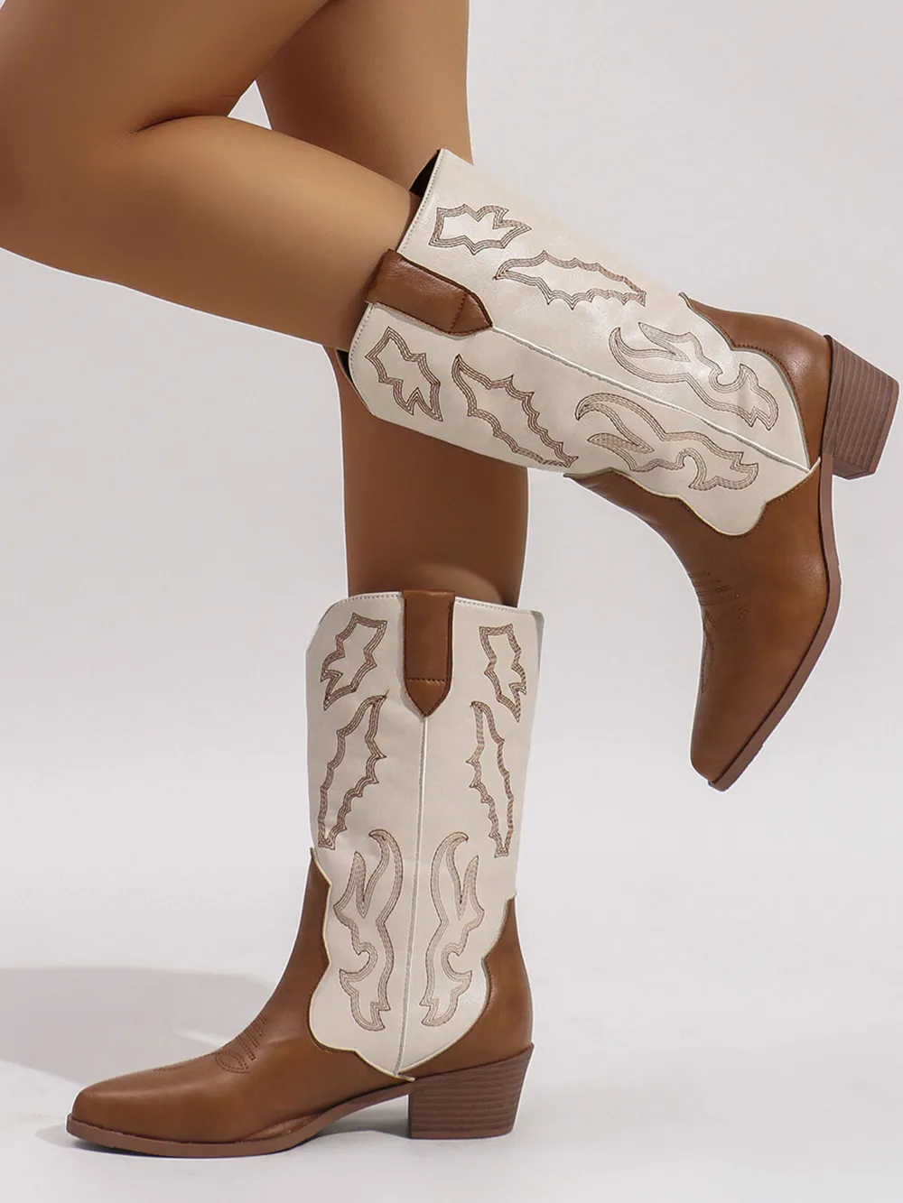 Point Toe Block Heels Boots, image 3