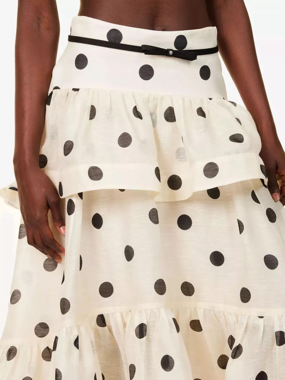 Polka Dot Tiered Ruffle Skirt, image 4