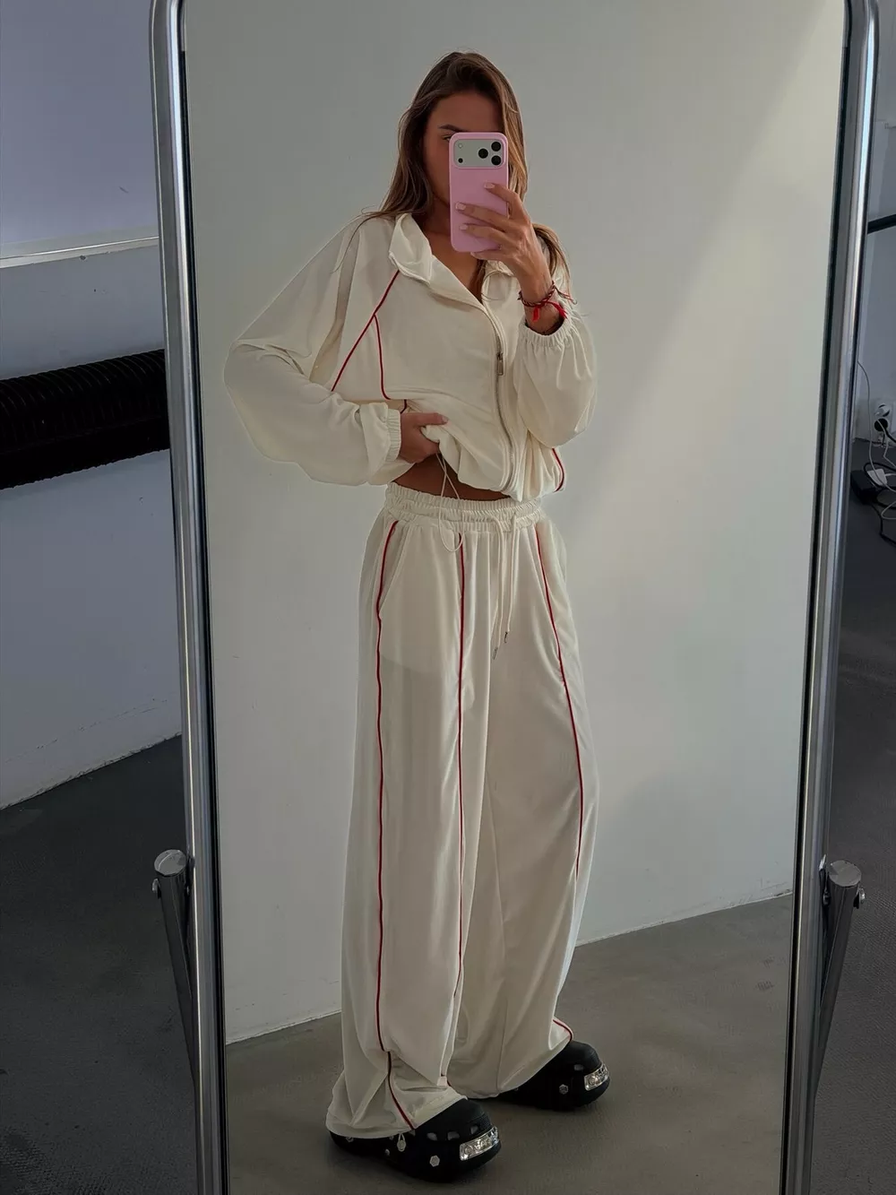 Zip Up Long Sleeve Top and Pants Set, image 26
