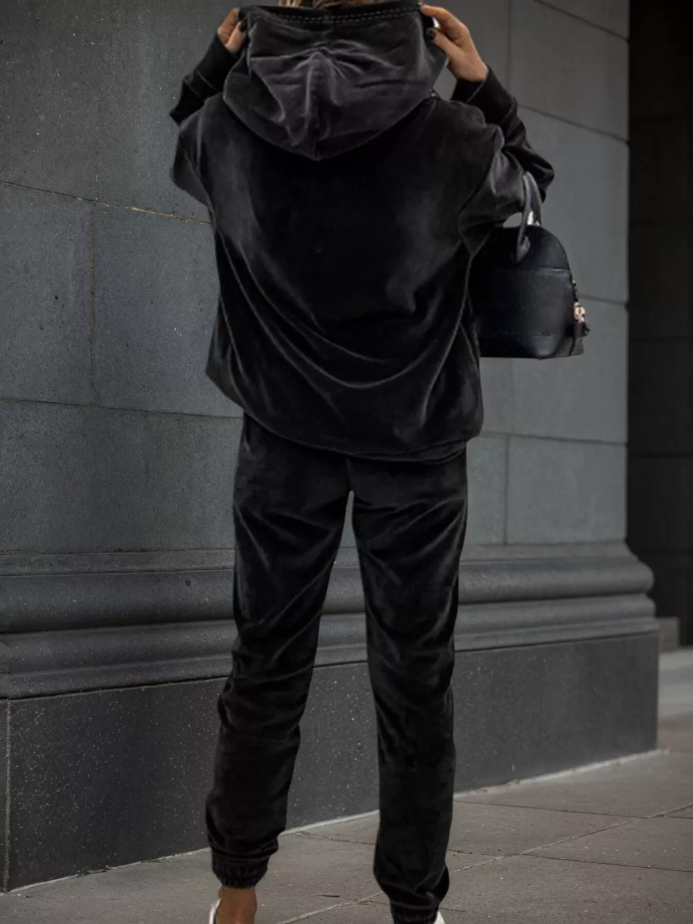 Velvet Long Sleeve Hoodie and Pants Set, image 5