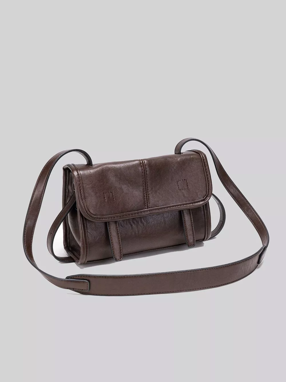 PU Leather Messenger Crossbody Bag with Flap Closure, image 8