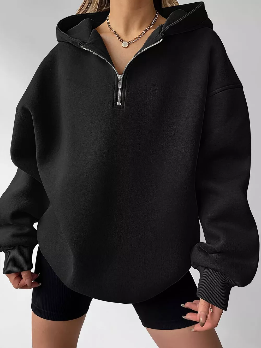 Oversized Quarter-Zip Hoodie, image 8