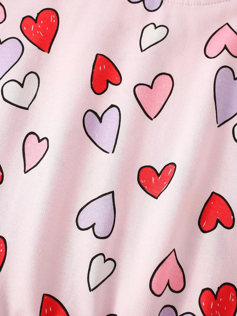 Children's Heart Print Crew Neck Sweatshirt, image 4