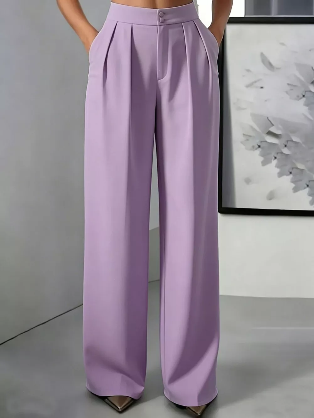High-Waisted Pleated Wide-Leg Pants, image 25