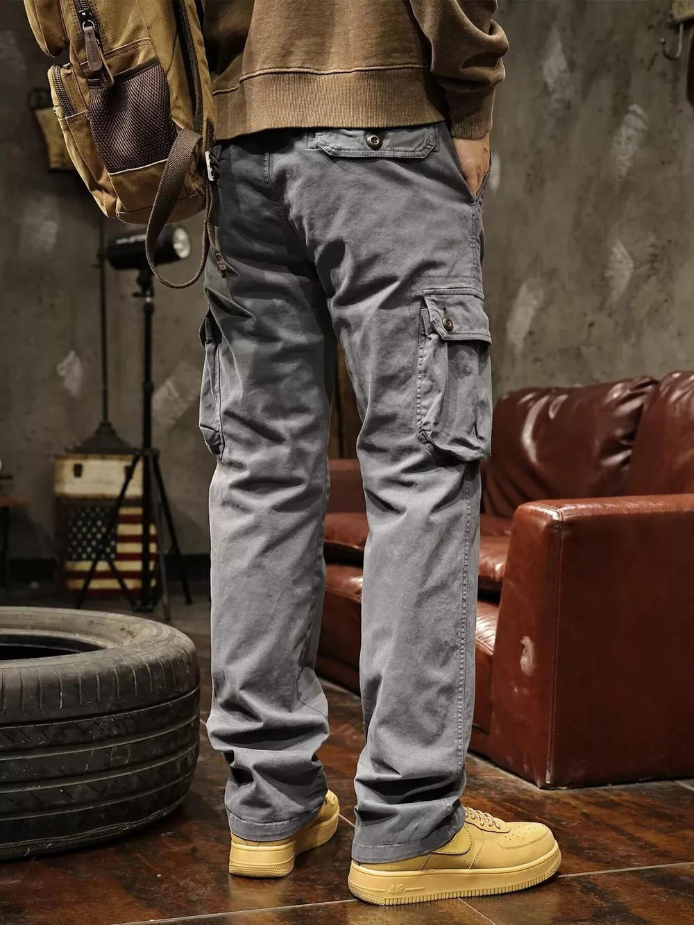 Men's Plus Size Multi-Pocket Cargo Pants, image 5