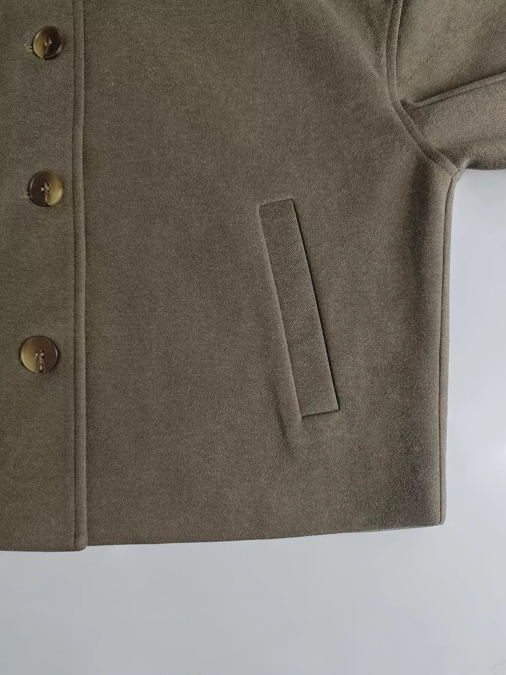 Button Up Dropped Shoulder Cropped Outerwear, image 4
