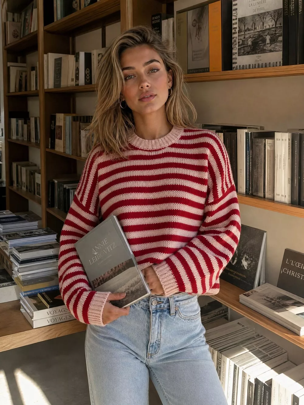 Striped Crew Neck Sweater, image 2