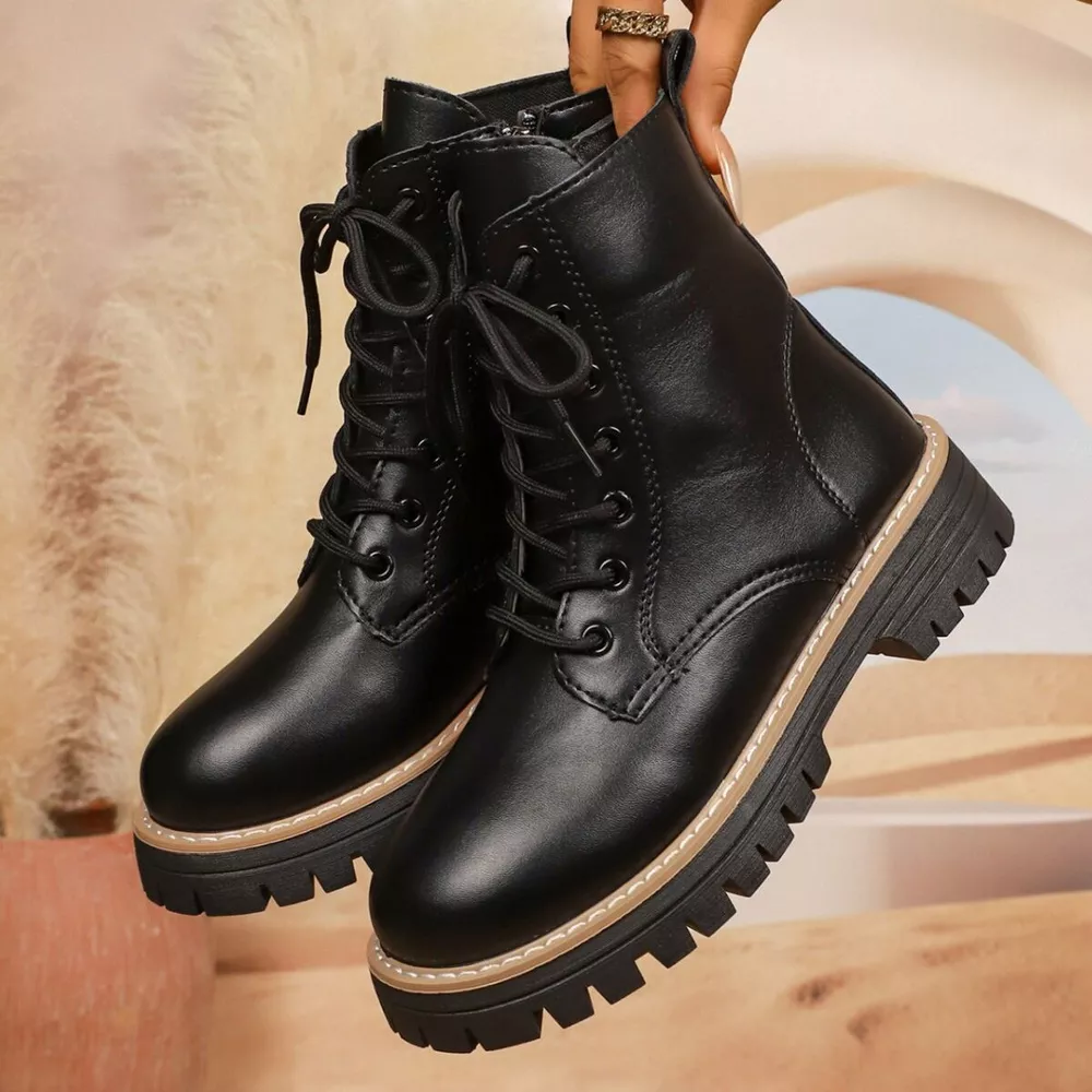 Lace-Up Platform Boots, image 2