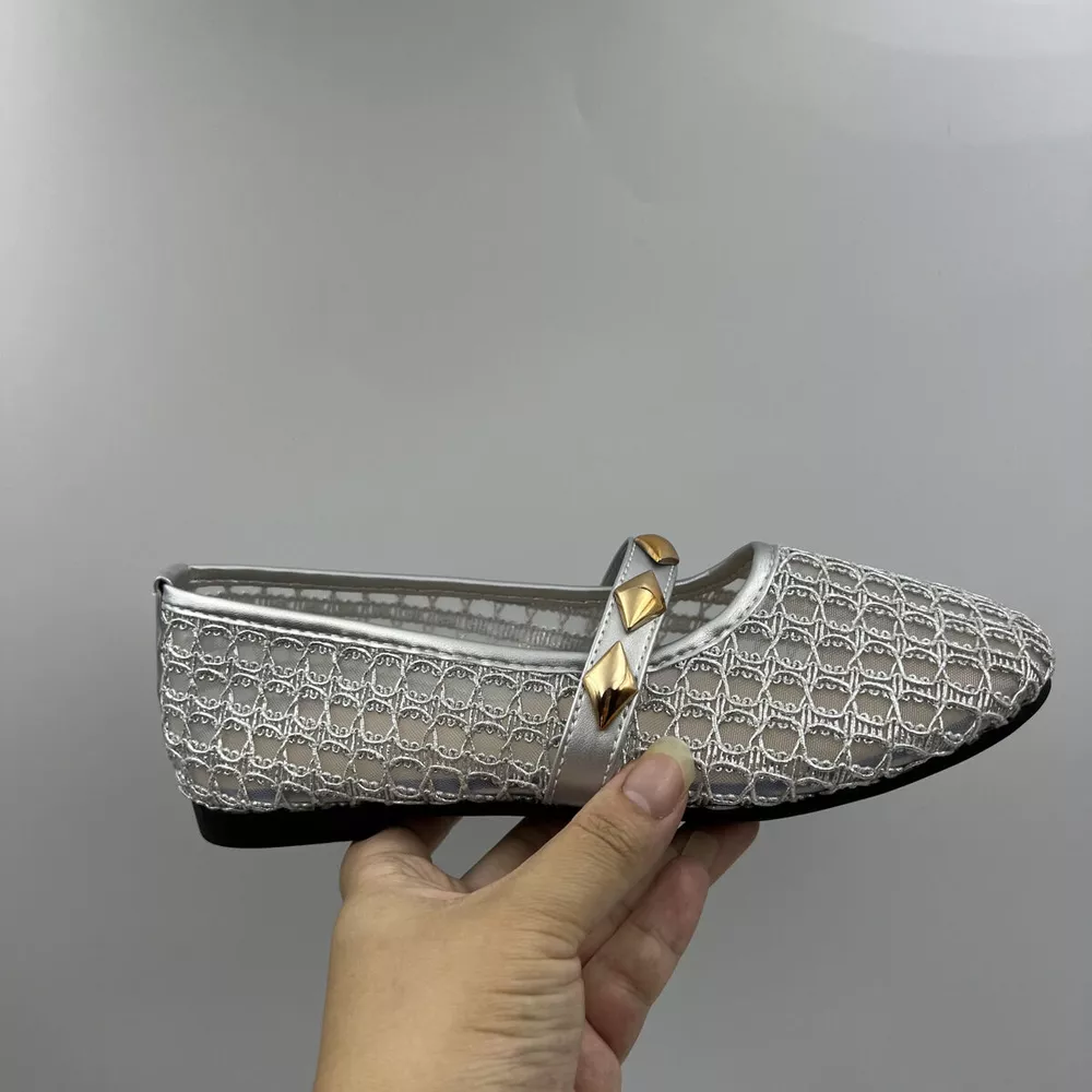 Breathable Mesh Loafers with Decorative Gold Studded Straps, image 6