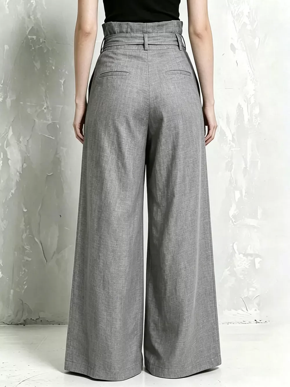 Full Size Wide-Leg Paperbag Waist Pants Plus Size, image 2