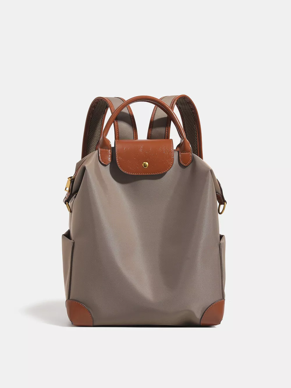 Leather Trim Backpack Bag