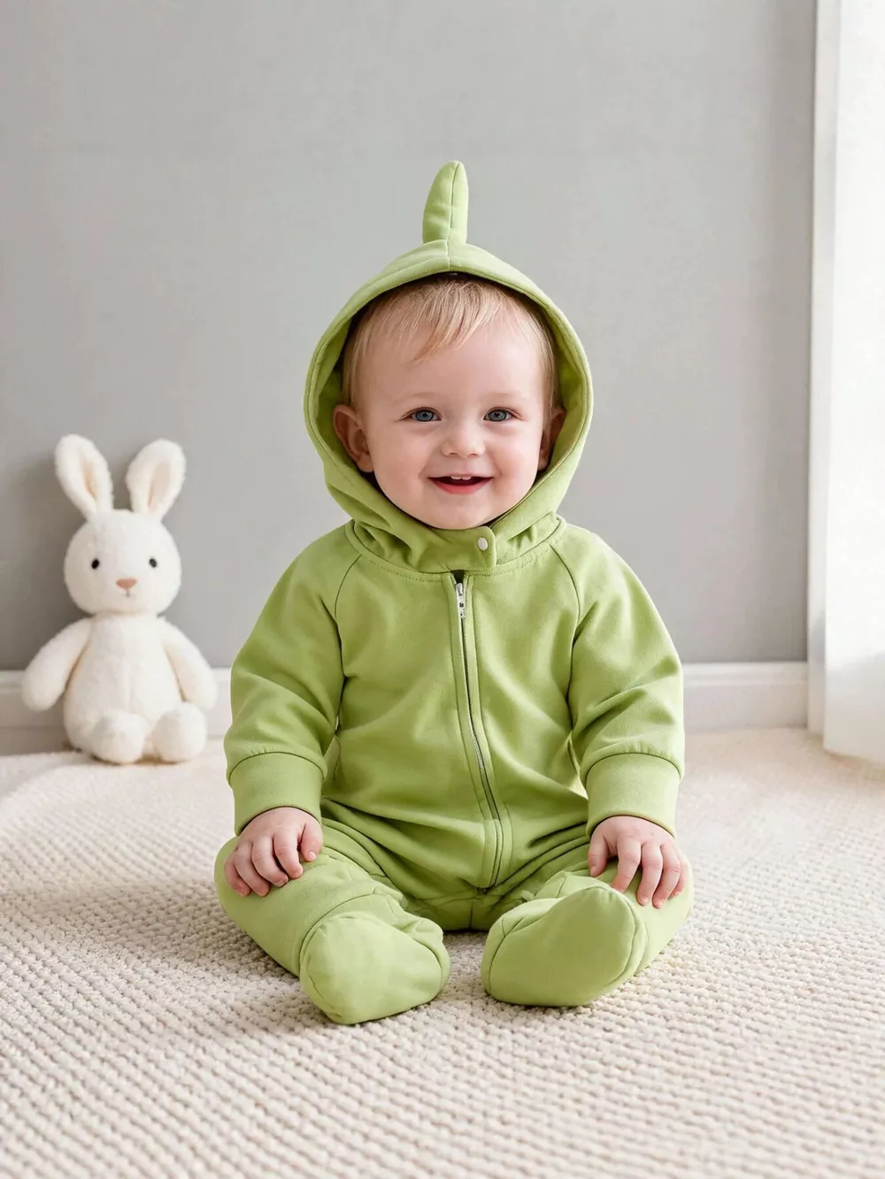 Children's Antenna Hooded One-Piece Jumpsuit