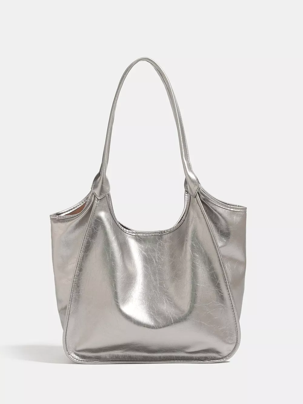 Metallic PU Leather Tote Bag