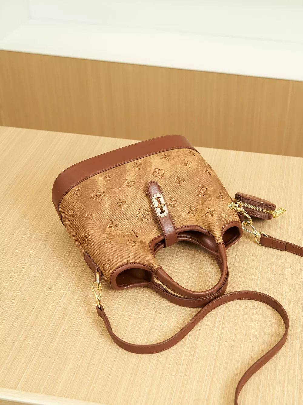 Embossed Crossbody Bag with Detachable Coin Pouch, image 13