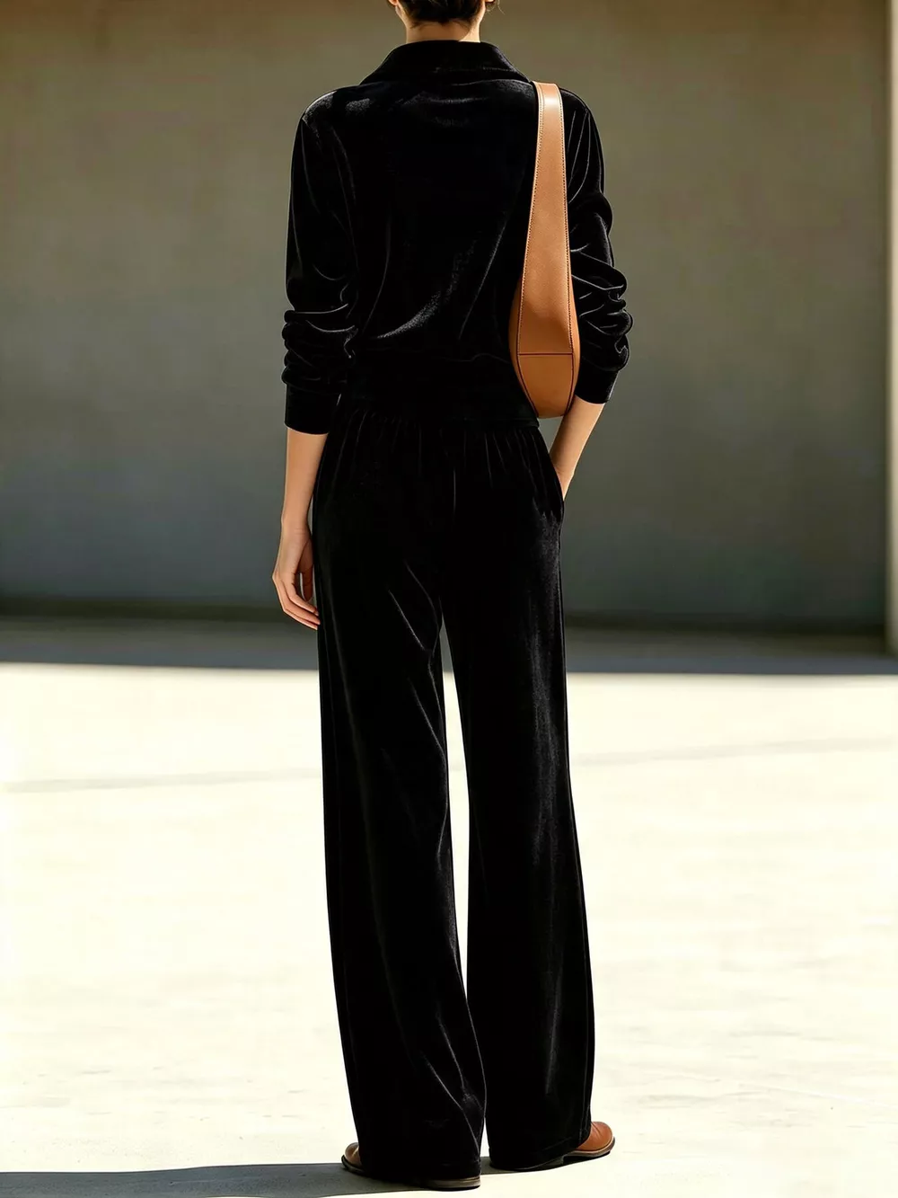 Full Size Quarter-Zip Top and Wide-Leg Pants Set Plus Size, image 9